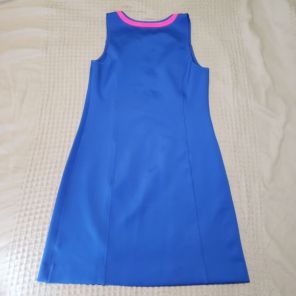 Lilly Pulitzer Royal Blue & Neon Pink Embroidered Shift Dress - UPF 50+ Size S - Picture 7 of 9